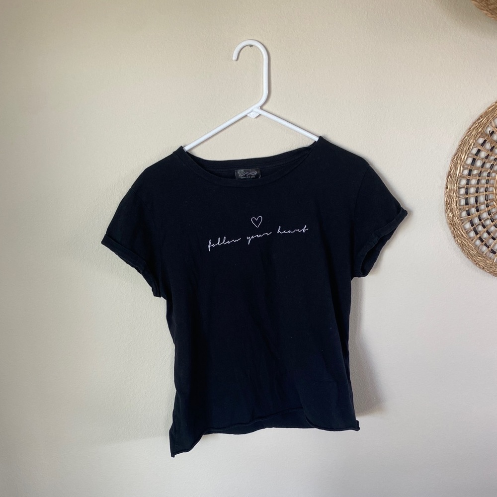 Topshop “follow your heart” embroidered t-shirt